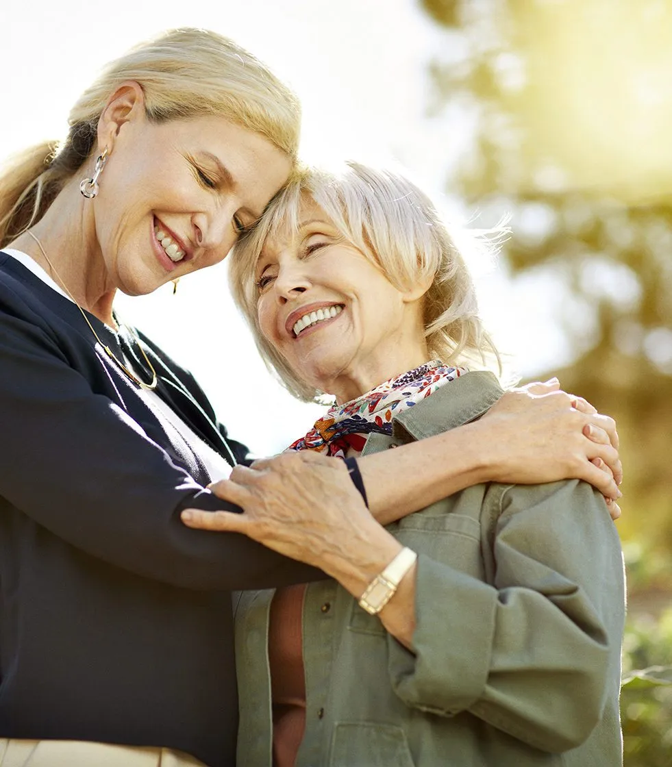 Senior mother and daughter